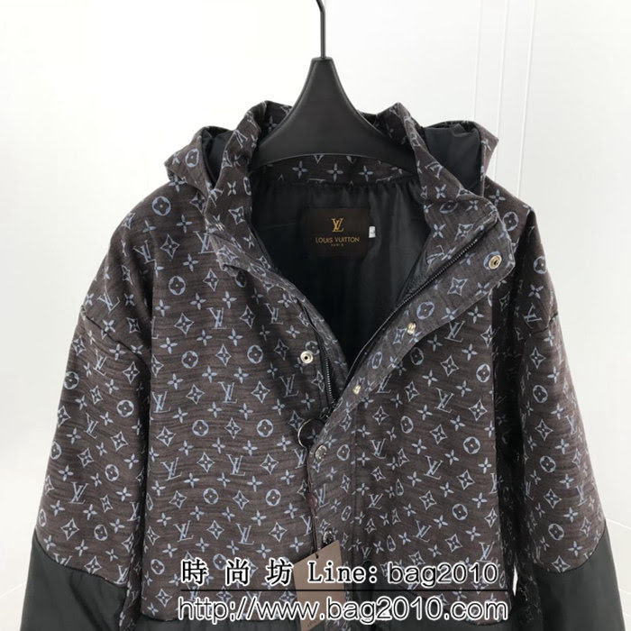 LV路易威登 X suP聯名款 18ss秋冬新款 經典老花Logo 重工刺繡 棉服外套 OS寬鬆版型 情侶款 ydi1253